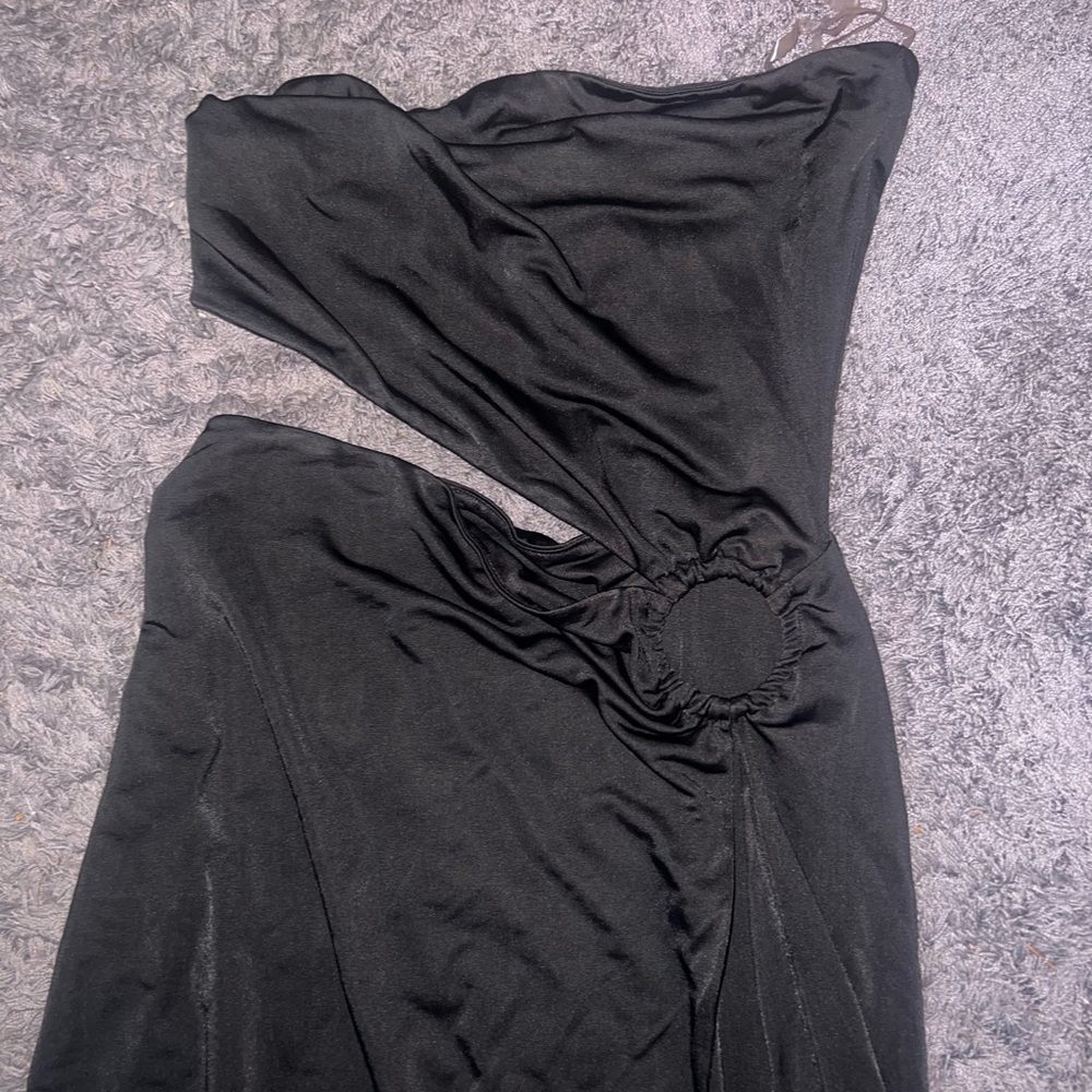 Meshki Black Maxi Dress with Unique Cutout